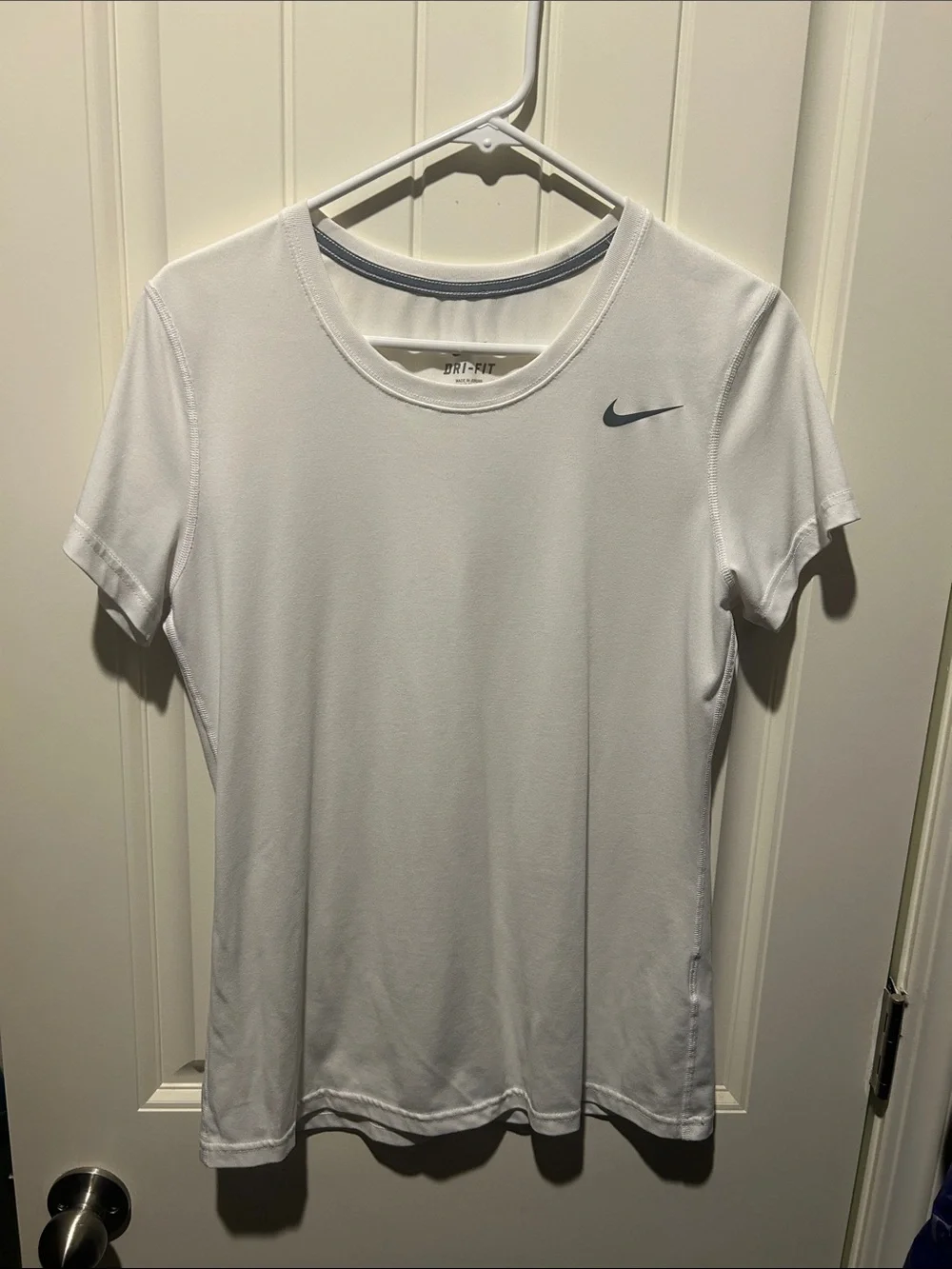 Nike White Dri-FIT Short Sleeve Crew Tee